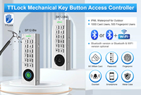 Système de contrôle d'accès intelligent TTLock Bluetooth WiFi avec lecteur d'empreintes digitales, clavier, carte RFID, contrôleur d'entrée de porte, étanche IP66