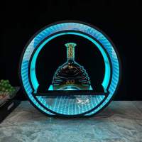 Présentoir de bouteilles LED personnalisé portable avec base lumineuse LED pour bière/vin/présentation