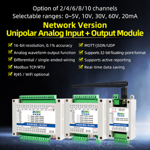 Módulo de Entrada y Salida Analógica de 16 Bits, Ethernet RJ45, WiFi, 0-20mA, 0-5V, 0-10V, 0-60V, Modbus TCP/IP RTU, Controlador Industrial IoT - Product Image 1