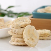 Gefreeze-droogde bananenplakjes, knapperige fruitstukjes voor ingrediënten/bakkerijen/snacks, groothandel, blokjes, 0 toegevoegde suiker, 0 vet