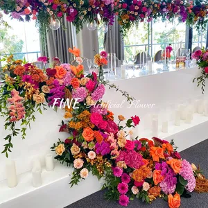 عداء زهور صناعية لترتيب صفوف الزهور للزفاف عداء زهرة لديكور الزفاف