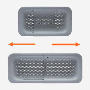 Fábrica Atacado Cozinha Extensível Drenagem Cesta <span class=keywords><strong>Colander</strong></span> Vegetal Ajustável Coador Lavatório Sobre Cesta De Pia - Product Image 1