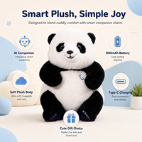 Jouet en peluche parlant IA Panda Momo F-202 alimenté par GPT, 35 cm, noir et marron, compagnon interactif IA pour enfants, respectueux de l'environnement, expédition immédiate