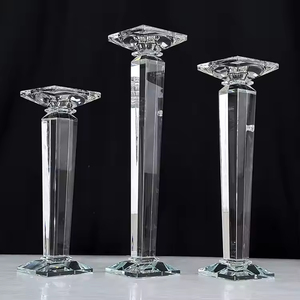 High Quality Handmade Modern <strong>Hurricane</strong> 3-Pillar K9 Crystal Glass <strong>Candle</strong> Holder Set Wedding &amp; Valentine's Day Gift - Product Image 6