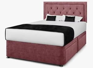 Cama Diván Chesterfield con Cabecera de Espuma Viscoelástica (Doble <span class=keywords><strong>Azul</strong></span> con 2 Cajones en la Base) Cómoda y Ahorradora de Espacio, China - Product Image 2