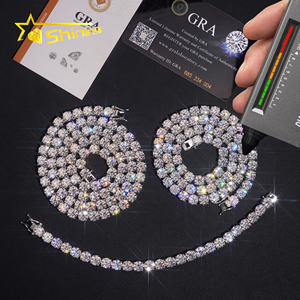 Còn hàng tại kho Mỹ, dây chuyền tennis đá moissanite thời trang Hip Hop 6.5mm, bạc S925, kiểu dáng băng đá, kèm vòng tay - Product Image 2