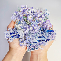Autocollant personnalisé OEM transparent en PET pour scrapbooking et journal, avec feuille holographique effet coquille