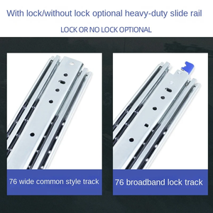 Glissières de tiroir industrielles robustes en acier inoxydable de 76 pouces de large, épaissies, à trois sections, modernes, pour chambre et cuisine - Product Image 5
