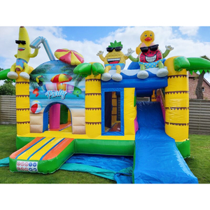 Château gonflable commercial à thème banane coloré, très populaire, avec toboggan, pour divertissement extérieur ou <span class=keywords><strong>location</strong></span> d'équipements de fête - Product Image 2