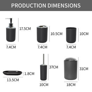 Ensemble d'accessoires de salle de bain de luxe 6 pièces 2026 – Plastique durable, plusieurs couleurs, articles sanitaires, produits de douche, leader de l'industrie - Product Image 6