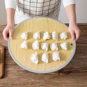 Tapis rond en bambou pour raviolis, épais et antidérapant, pour la préparation de raviolis et de pâtes, outil de cuisine - Product Image 3