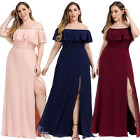 2025 grande taille col haut en mousseline de soie Maxi robe pour les femmes Style Simple couleur Pastel robe de plage ODM pour le bal mère mariée