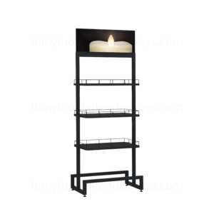 Elegantes Exhibidores de Metal Negro para Perfumes y Velas Aromáticas, con Estantes, para Boutiques o Tiendas de Velas - Product Image 2