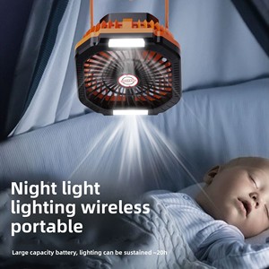 New Outdoor Camping Dormitory Desktop Small <b>Fan</b> <b>Tent</b> Hook Remote Control Lighting Mobile Phone Reverse Charging 4th Gear - Product Image 2