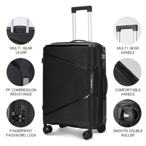 Conjunto de 3 Peças de Malas de Viagem Trolley OMASKA em PP Personalizadas 20, 24, 28 Polegadas com Zíper para Mulheres - Product Image 4