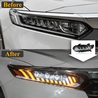 HETOP para Faros Delanteros de Accord 2018-2022, Actualización Estilo RS7, Luces Delanteras LED DRL, Accesorios Plug and Play para Honda