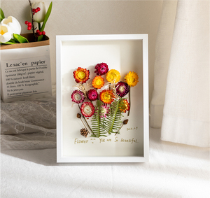 Caliente hecho a mano papel rosa montaje luz tridimensional hueco flor seca foto marco 3D flor seca Marco de exhibición <span class=keywords><strong>en</strong></span> <span class=keywords><strong>madera</strong></span> - Product Image 2