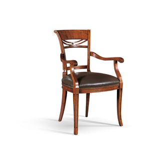 Poltrona di venezia di stile tradizionale comoda con sedile imbottito per l'ufficio a casa o la sedia di accento del salotto - Product Image 1