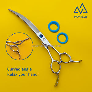 Yeni varış kavisli bıçak <span class=keywords><strong>Pet</strong></span> bakım makas pürüzsüz kesme 7.5 inç köpek temizlik ürünleri makas makaslar - Product Image 1