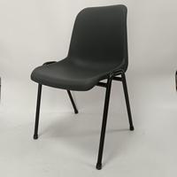 Chaise en plastique empilable avec pieds en acier thermolaqué, chaise de restaurant, de formation, de conférence, chaise commerciale