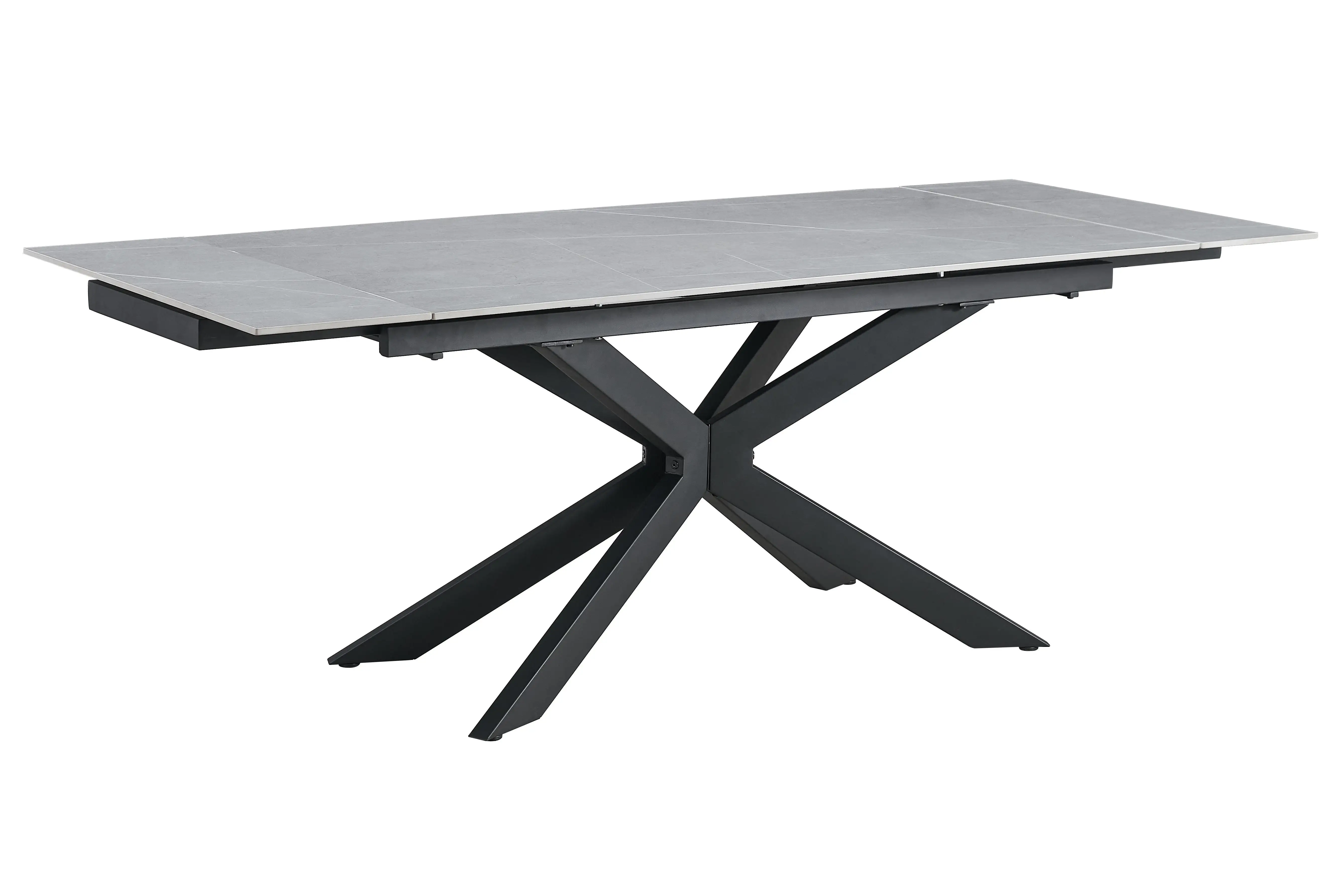 Mesa de comedor extensible cuadrada moderna, mesa de comedor de piedra sinterizada para sala de estar