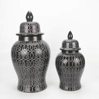 Vase à fleurs décoratif de table de pot de gingembre noir de style moderne nordique