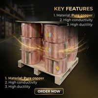 Fil de cuivre nu pur 0,1 mm-8,0 mm, haute conductivité, haute pureté, avec service de découpe pour câblage électrique et câble de terre