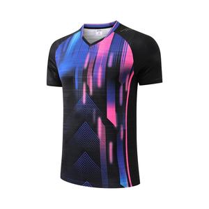 Jersey Badminton Raglan Custom Neon Glitch Print, Bernapas, Cepat Kering, Ringan, Seragam Latihan Tim, Logo Custom, MOQ Kecil - Product Image 2