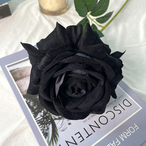 Fabriek Directe Rode Fluwelen Roos Single Steel Rozenbloem Voor Luxe Bruiloft Bloemstuk En Decoratieve Objecten - Product Image 3