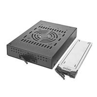Unestech ST9510 Casing Logam Pemasangan Tanpa Alat M.2 NVMe PCIe 4.0 Mobile Rack Enclosure untuk Bay 3.5" ke SlimSAS SFF-8654 HDD