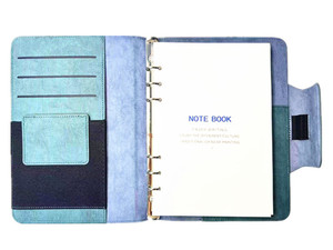 Planificateur organisateur A5 de haute qualité en cuir PU cahier à couverture rigide avec poches à logo en relief couverture en papier personnalisable pour une utilisation en cadeau - Product Image 3