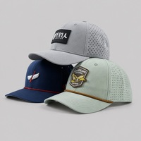 Gorra de Béisbol Impermeable y Transpirable de 6 Paneles con Perforaciones Láser y Parche de Silicona con Logotipo Personalizado para Hombre, Ideal para Senderismo de Verano