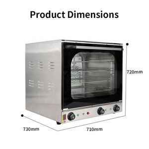 فرن كهربائي تجاري أحادي الطبقة من باوكانج HEB-4A مع وظيفة البخار، 4 صواني، 2.6 كيلو واط، 220 فولت/50 هرتز، معدات مخابز - Product Image 2