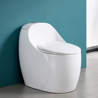 Nouveau best-seller Toilette une pièce Siphonic Forme d'oeuf Ligne dorée S-trap Cuvette de toilette une pièce Siphonic blanche de luxe à vendre