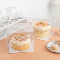 Boîte à gâteaux rectangulaire transparente en PET, emballage plastique alimentaire, personnalisable, 10 pièces