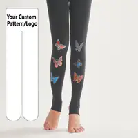 हाथ से पेंट तितली पैटर्न के साथ मखमल पैर मोजा गर्म नायलॉन कपास मुफ्त वीडियो काले pantyhose