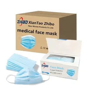 Máscaras Faciais Descartáveis Não Tecido Grosso 3-Layers Máscaras Faciais Respiráveis com Boca Earloop Ajustável e Nariz