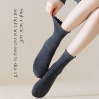 2025 nouveau Design de haute qualité Logo personnalisé mignon dentelle chaussettes femmes dames printemps été couleur unie coton peigné élastique équipage chaussettes