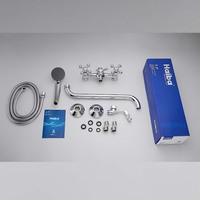 Ensemble de douche de salle de bain à long bec polyvalent à double usage en laiton et mitigeur de robinet de baignoire