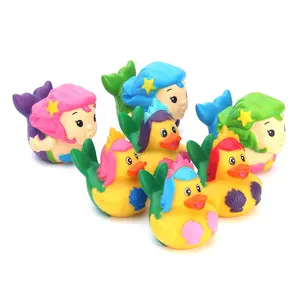 Eco-Friendly Professional Custom Novelty Baby Rubber Bath Toys Mermaid Kawaii Animals Plastic Toys