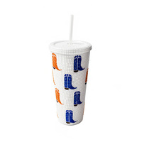 Vaso Reutilizable para Smoothies con Diseño Estético de 650 ml, Tapa Acanalada, Pajita y Asa, Libre de BPA, a Prueba de Fugas, Venta al por Mayor