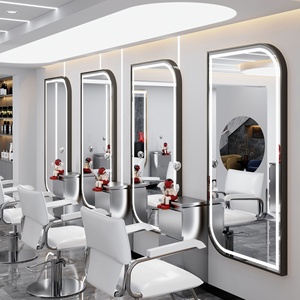 Espejo de Salón de Vidrio de Una Sola Cara con Luces LED, Diseño Moderno y Elegante para Salones de Belleza, Peluquerías y Maquillaje - Product Image 5