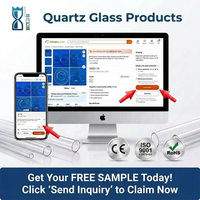 Tube optique en quartz transparent en forme de U, personnalisé, résistant à la corrosion, pour chauffages, laboratoires, fours tubulaires, avec soudure incluse
