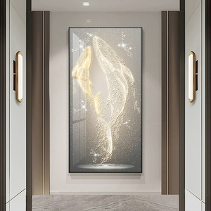 Venta al por Mayor de Fábrica, Lámpara de Paisaje, Cuadros Decorativos de Pared, Imágenes de Animales, Caballo, Cuadros Personalizados, <span class=keywords><strong>Pintura</strong></span> 3D LED Dorada - Product Image 4