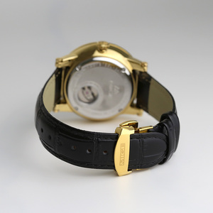 Tùy chỉnh thép không gỉ vòng quay số con trỏ da ban nhạc kinh doanh người đàn ông Đồng hồ cơ khí - Product Image 6