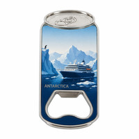 Porte-clés décapsuleur 100% personnalisé en alliage de zinc, forme bouchon de bouteille Antarctique, Pingouin, Bateau de croisière, Expédition polaire, Cadeau en gros pour les boutiques touristiques