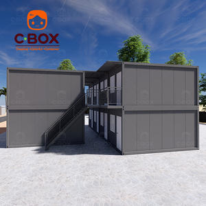 Cbox Prefab Modular Luxury 2-Story <b>Black</b> Buildings Living Homes Mobile Worker Camp Dormitory Detachable Container House - Product Image 4