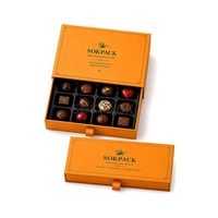 Boîte cadeau en carton rigide de luxe pour chocolats, avec logo personnalisé, écologique, avec poignée en ruban, 12 compartiments, pour l'emballage de bonbons