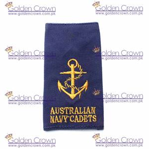 Épaulettes en tissu 3D personnalisées avec perles brodées et fermeture auto-agrippante pour insignes de grade de cadet ou de marin commandant - Product Image 6