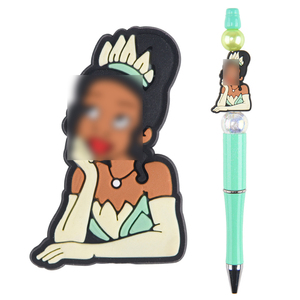 Perline di Lusso in <span class=keywords><strong>Silicone</strong></span> 3D a Forma di Principessa, Perline Focali in <span class=keywords><strong>PVC</strong></span> di Design, Ciondoli a Forma di Personaggio per Penne e Portachiavi, Vendita all'Ingrosso - Product Image 4